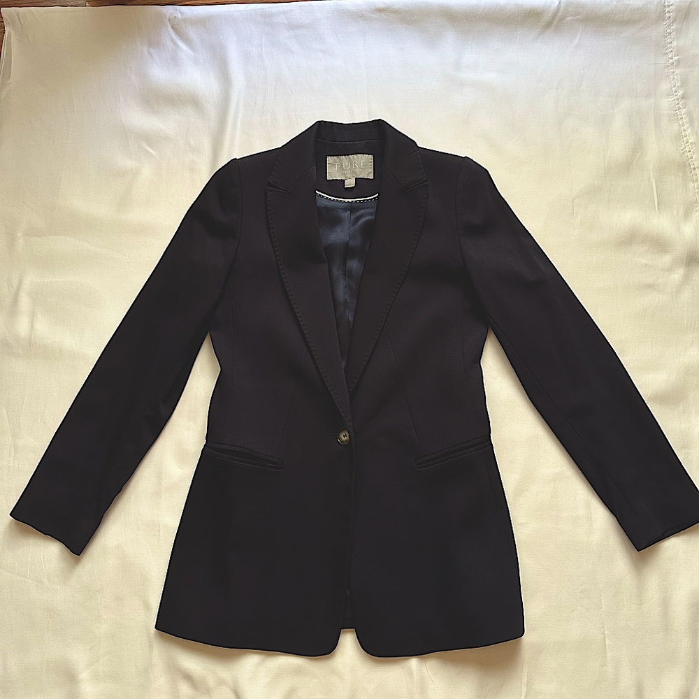 Wool blazer dark navy size 2